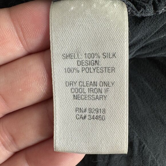 VTG Juicy Couture Y2K Silk Embroidered Sheer Top Size S/M Black Boho Whimsigoth - Picture 5 of 11